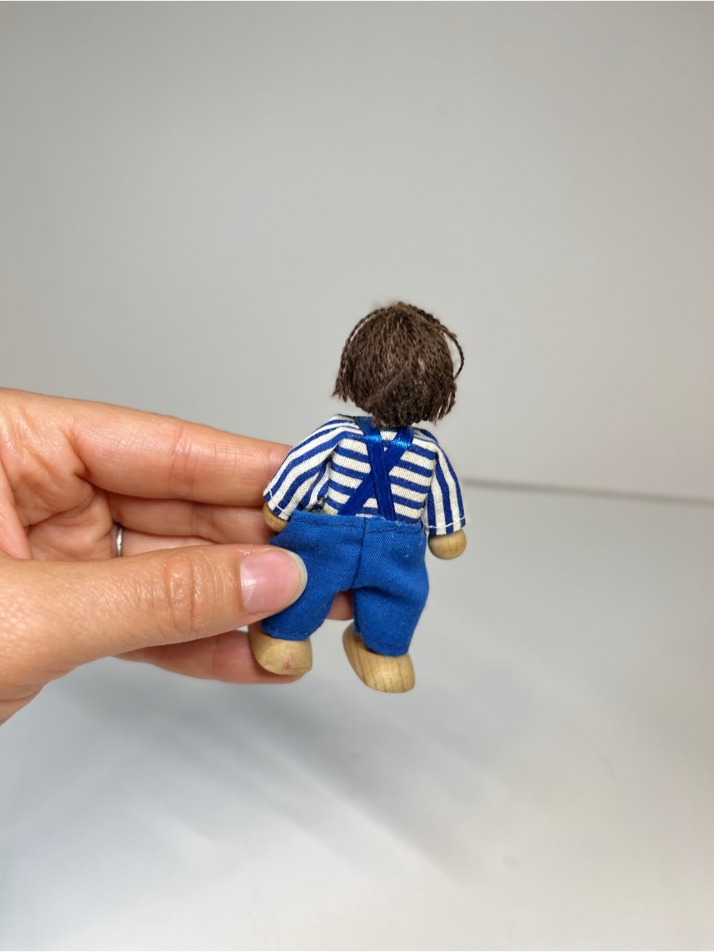 Melissa & Doug Wooden Blue Doll Key House Replacement Figure Toy Boy Overalls - Picture 2 of 9